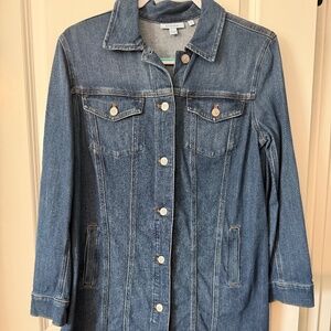 Chico's Blue Button-Up Denim Jacket Sz 8